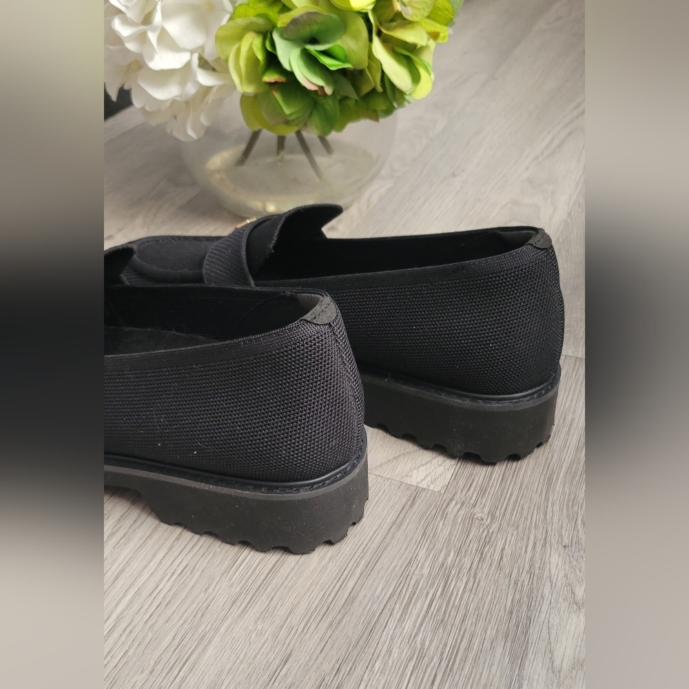 Vivaia Francesca Black Round-Toe Platform Chunky Heel Penny Loafers, US 11 EU 43 - Picture 10 of 16